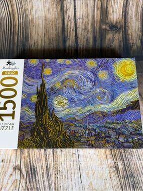 Mindbogglers Gold Starry Night Van Gogh 1500 Piece Jigsaw Puzzle 2021 Sealed